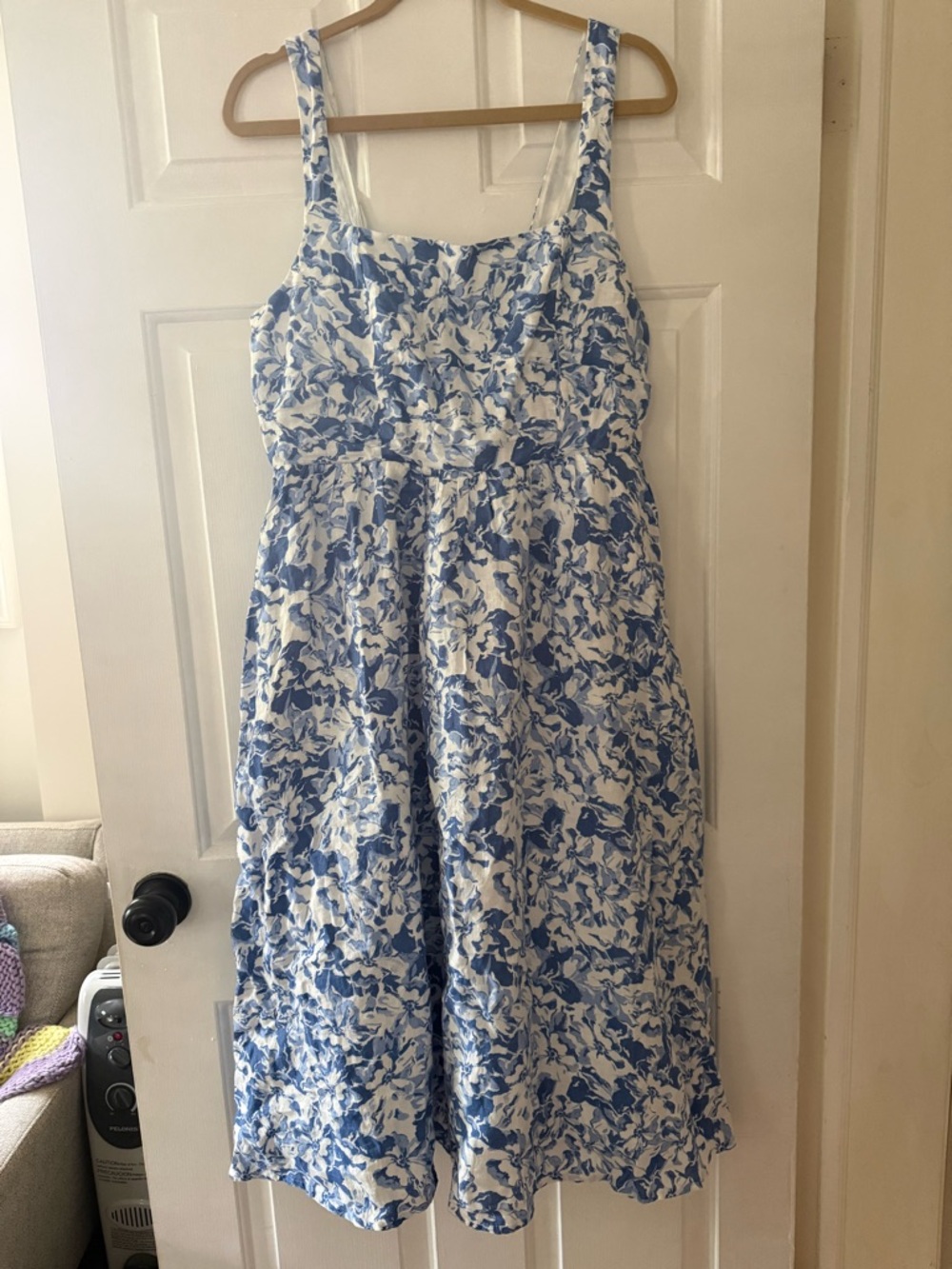 QUINCE 100% European Linen Fit and Flare Midi Dress size Large - Picture 4 of 9
